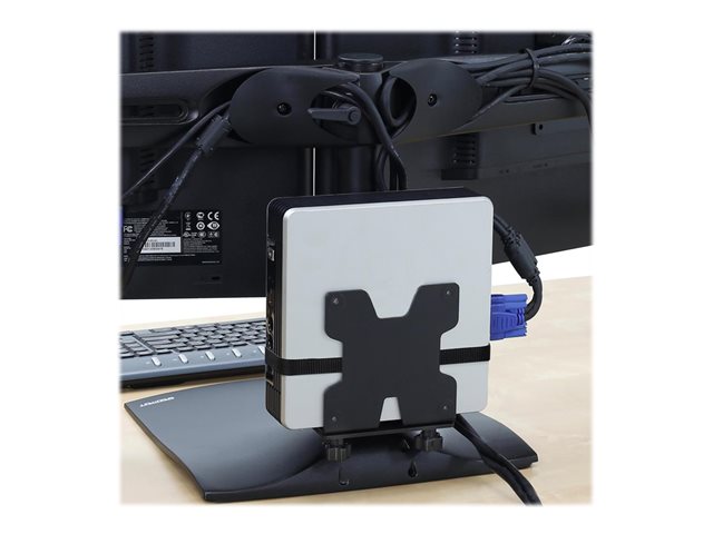 Ergotron DS100 - Stand - horizontal - for 2 LCD displays - aluminium, steel - black - screen size: up to 24\" - desktop