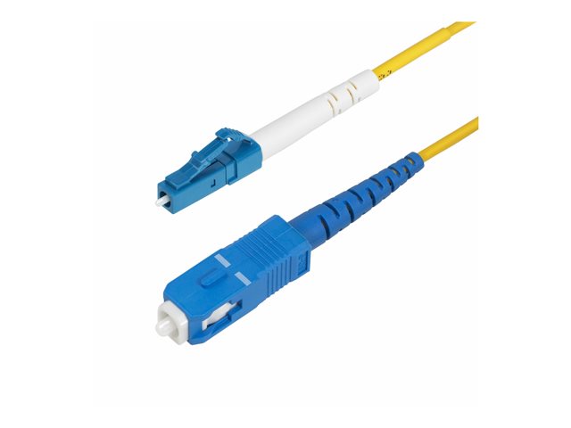 StarTech.com 3m (9.8ft) LC to SC (UPC) OS2 Single Mode Simplex Fiber Optic Cable, 9/125µm, Laser Optimized, 40G/100G, Bend Insensitive, Low Insertion Loss - LSZH Fiber Patch Cord (SPSMLCSC-OS2-3M) - Patch cable - LC/UPC single-mode (M) to SC/UPC sing