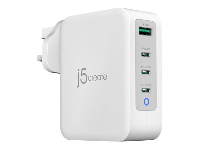 130W GaN USB-C 4-Port Charger - UK White