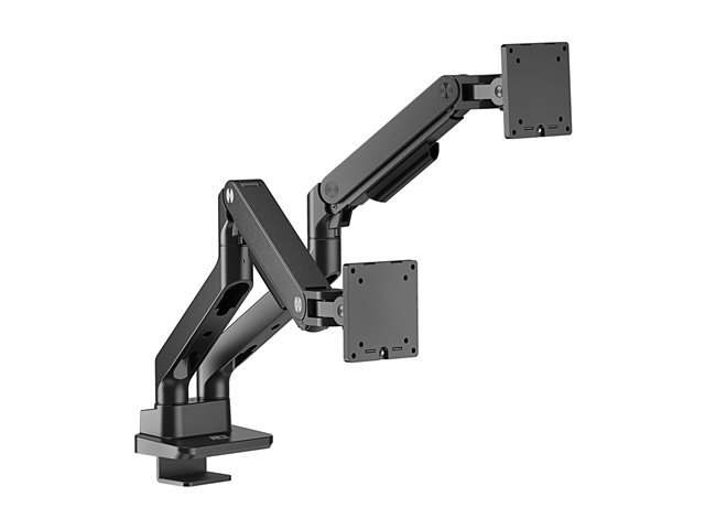 ACT - Mounting kit (monitor arm) - for 2 LCD displays - aluminium, plastic, steel - black