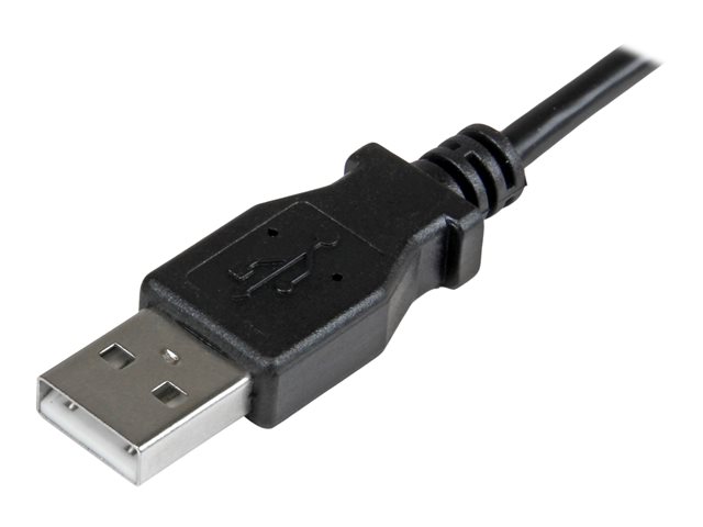 StarTech.com 2m 6 ft Micro-USB Charge-and-Sync Cable - Right-Angle Micro-USB - M/M - USB to Micro USB Charging Cable - 24 AWG (USBAUB2MRA) - USB cable - Micro-USB Type B (M) to USB (M) - USB 2.0 - 2 m - molded, right-angled connector - black - for P/N: USB2PCARBK, USB2PCARBKS, USBEXTAA10BK, USBEXTAA6BK, USBLT2PCARW, USBUB2PCARB