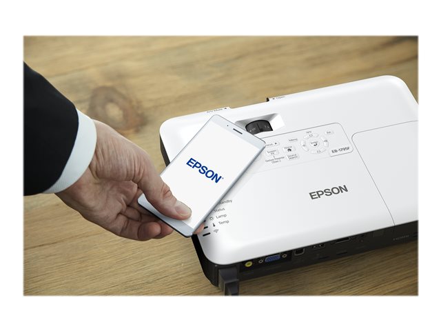 Epson EB-1795F - 3LCD projector - portable - 3200 lumens (white) - 3200 lumens (colour) - Full HD (1920 x 1080) - 16:9 - 1080p - 802.11n wireless / NFC / Miracast - black, white