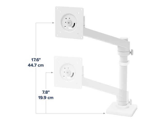 Ergotron NX - Mounting kit (arm assembly, attachment hardware, base, pole, pivot) - for Monitor - white - screen size: up to 34\" - desk-mountable
