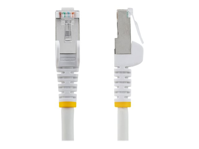 StarTech.com 1m CAT6a Ethernet Cable - White - Low Smoke Zero Halogen (LSZH) - 10GbE 500MHz 100W PoE++ Snagless RJ-45 w/Strain Reliefs S/FTP Network Patch Cord - Patch cable - RJ-45 (M) to RJ-45 (M) - 1 m - S/FTP - CAT 6a - IEEE 802.3bt - snagless, stranded, molded, halogen-free - white