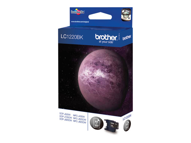 Brother LC1220BK - Black - original - blister with acoustic / electromagnetic alarm - ink cartridge - for Brother DCP-J525W, DCP-J725DW, DCP-J925DW, MFC-J625DW, MFC-J825DW, MyMio MFC-J825N