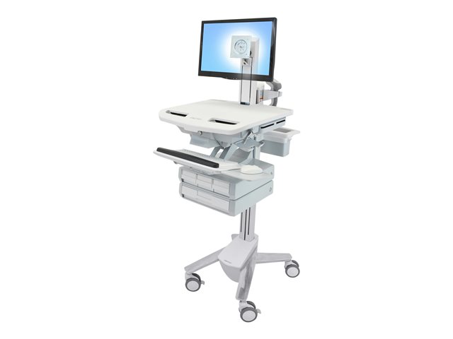 Ergotron StyleView - Cart - open architecture - for LCD display / PC equipment - medical - plastic, aluminium, zinc-plated steel - grey, white, polished aluminium - screen size: up to 24\"