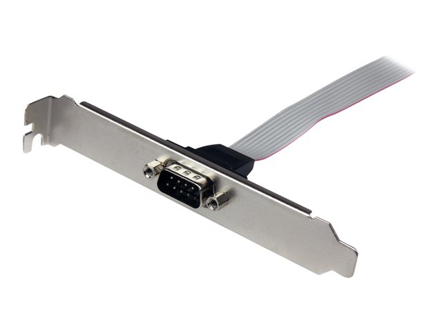 StarTech.com 16in (40cm) 9 Pin Serial Male to 10 Pin Motherboard Header Slot Plate - motherboard Serial Port Adapter (PLATE9M16) - Serial panel - DB-9 (M) to 10 PIN IDC (F) - 41 cm - grey