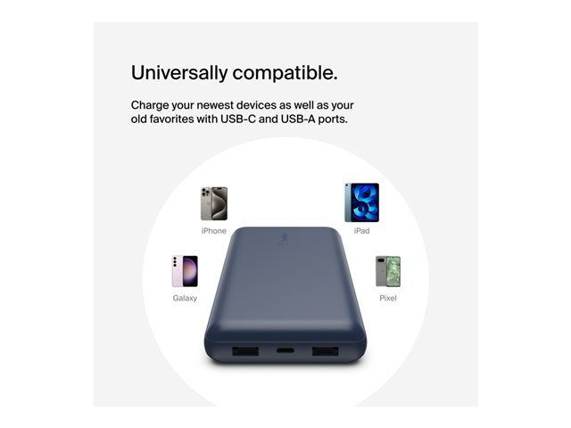 20K Power Bank USB-A / C 15w Blue