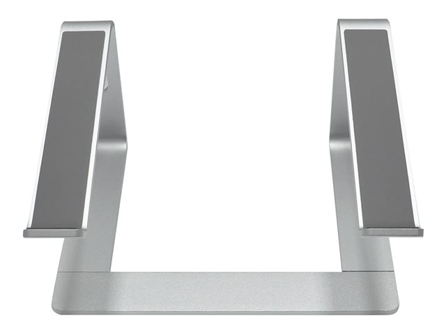 Laptop fixed desk stand - supports laptop 110 mm above desk - suits full size 12\" laptops or larger - laptop angle 10 degrees - anodized cnc aluminium alloy construction - silicon anti skid pads protect laptop and table - silver