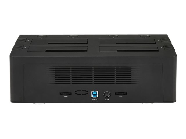 StarTech.com 4-Bay USB 3.0 to SATA Hard Drive Docking Station, USB Hard Drive Dock, External 2.53.5 SATA III (6Gbps) SSDHDD Docking Station, Hot-Swappable Hard Drive Bay - Dual 40mm Fans, Top-Loading - Storage enclosure - 4 bays (SATA-600) - for P/N: SVA12DN4NEUA
