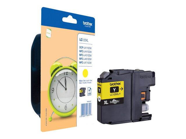 Brother LC125XLY - Super High Yield - yellow - original - ink cartridge - for Brother DCP-J4110, MFC-J4410, J4510, J4610, J4710, J6520, J6720, J6920