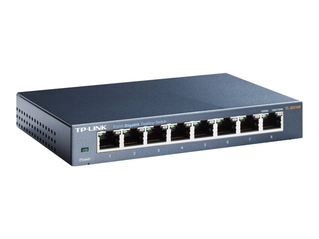 TP-Link TL-SG108 - V4 - switch - unmanaged - 8 x 10/100/1000 - desktop, wall-mountable