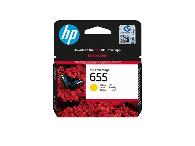 HP 655 - Yellow - original - ink cartridge - for Deskjet Ink Advantage 3525, Ink Advantage 46XX, Ink Advantage 5525, Ink Advantage 6525