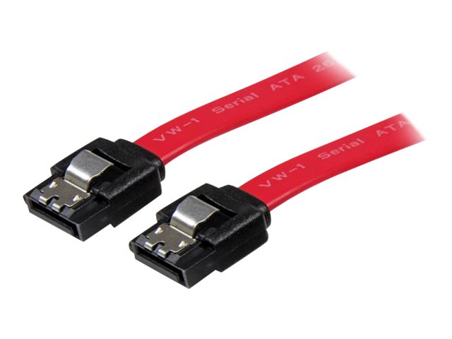 StarTech.com 24in Latching SATA Cable - SATA cable - Serial ATA 150/300/600 - SATA (R) to SATA (R) - 2 ft - latched - red (LSATA24) - SATA cable - Serial ATA 150/300/600 - SATA (R) to SATA (R) - 61 cm - latched - red - for P/N: 10P6G-PCIE-SATA-CARD, 2P6G-PCIE-SATA-CARD, 6P6G-PCIE-SATA-CARD, BRACKET125PTP