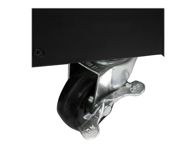 StarTech.com 9U Open Frame Rack with Wheels - 4 Post 23\" Deep Portable Open Frame Cabinet for 19\" Network, Data & Server Equipment - 220 lbs capacity (RK960CP) - Rack - black - 9U - 23\"