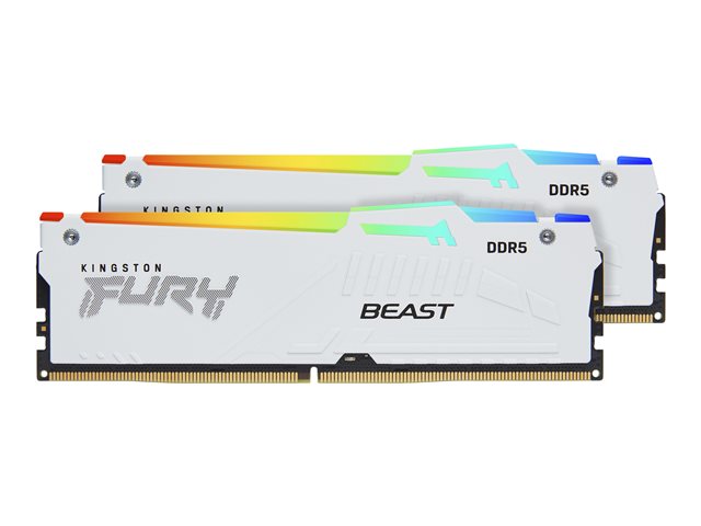 Kingston FURY Beast RGB - DDR5 - kit - 64 GB: 2 x 32 GB - DIMM 288-pin - 6000 MHz / PC5-48000 - CL40 - 1.35 V - unbuffered - non-ECC - white