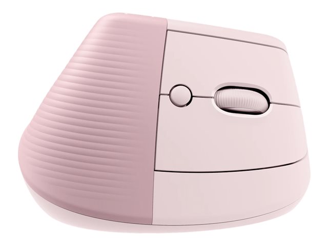 Logitech Lift Vertical Ergonomic Mouse - Vertical mouse - ergonomic - optical - 6 buttons - wireless - Bluetooth, 2.4 GHz - Logitech Logi Bolt USB receiver - rose