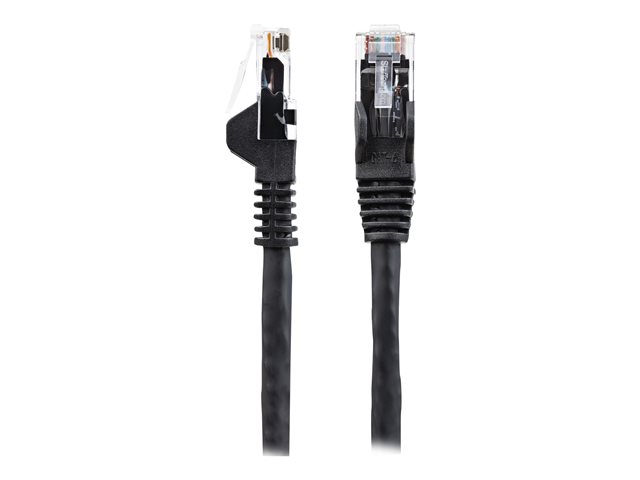 StarTech.com 1m LSZH CAT6 Ethernet Cable, 10 Gigabit Snagless RJ45 100W PoE Network Patch Cord with Strain Relief, CAT 6 10GbE UTP, Black, Individually Tested/ETL, Low Smoke Zero Halogen - Category 6 - 24AWG (N6LPATCH1MBK) - Patch cable - RJ-45 (M) t