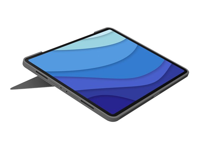 Logitech Combo Touch - Keyboard and folio case - with trackpad - backlit - Apple Smart connector - QWERTY - Spanish - oxford grey - for Apple 10.9-inch iPad Air (4th generation, 5th generation)