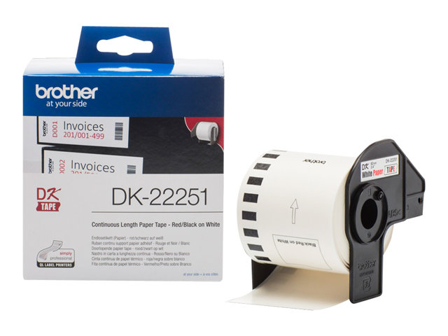 Brother DK22251 - Black/red on white - Roll (6.2 cm x 15.24 m) 1 roll(s) label continuous paper