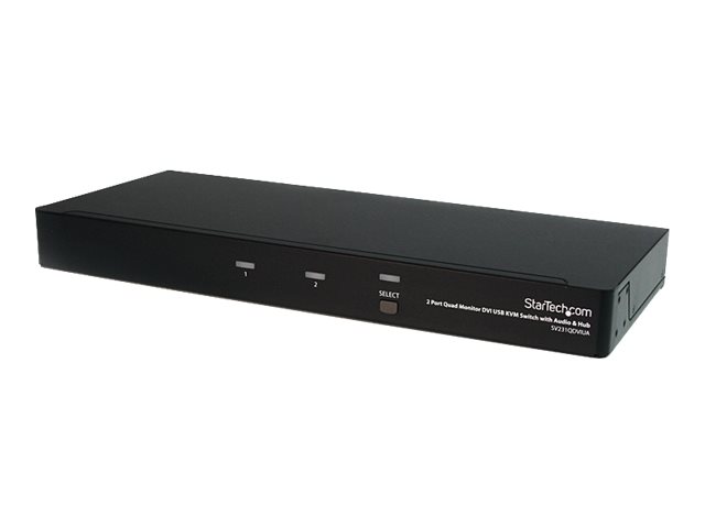 StarTech.com 2-Port Quad Monitor Dual-Link DVI USB KVM Switch with Audio & Hub (SV231QDVIUA) - KVM / audio / USB switch - 2 x KVM / audio / USB - 1 local user - desktop - for P/N: DVID4N1USB10, DVID4N1USB15, DVID4N1USB6, IM12D1500P, SVA12M2NEUA, SVA12M5NA