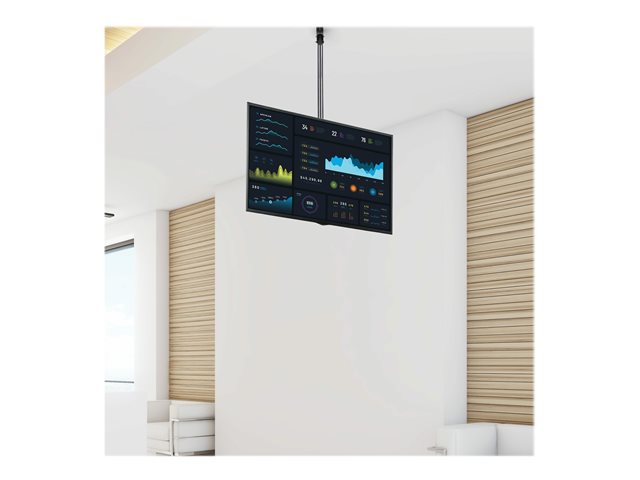 StarTech.com Ceiling TV Mount - 3.5' to 5' Pole - Full Motion - Supports Displays 32? to 75\" - For VESA Mount Compatible TVs (FLATPNLCEIL) - Bracket - for flat panel - steel - black - screen size: 32\"-75\" - ceiling mountable - for P/N: HDMIPLATE