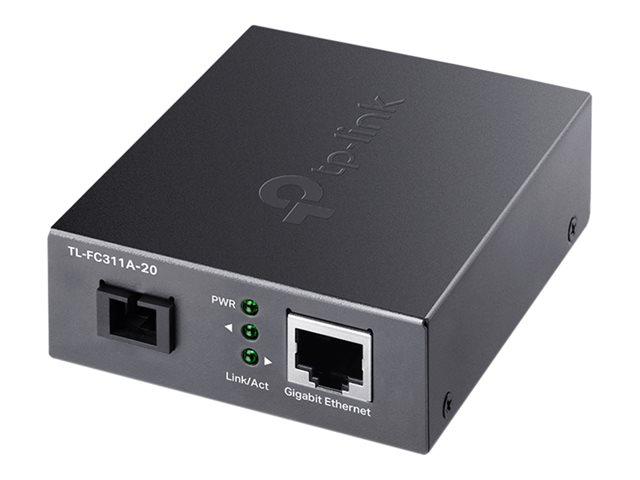 TP-Link TL-FC311A-20 V2 - Fibre media converter - 1GbE - 1000Base-T, WDM, 1000Base-SC - RJ-45 / SC single-mode - up to 20 km - 1310 (RX) / 1550 (TX) nm