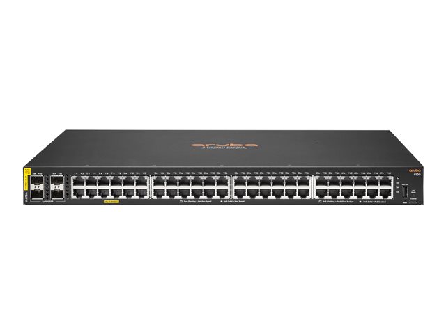 HPE Aruba 6100 48G Class4 PoE 4SFP+ 370W Switch - Switch - Managed - 48 x 10/100/1000 (PoE+) + 4 x 1 Gigabit / 10 Gigabit SFP+ - side to side airflow - rack-mountable - PoE+ (370 W)
