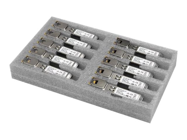 StarTech.com 10 Pack of HPE J8177C Compatible SFP Module, 1000BASE-T, SFP to RJ45 Cat6/Cat5e, 1GE Gigabit Ethernet SFP, RJ-45 (Copper) 100m, HPE 1810, 1820, 2530, Mini GBIC Transceiver - Lifetime Warranty (J8177C10PKST) - SFP (mini-GBIC) transceiver module (equivalent to: HP J8177C) - 1GbE - 1000Base-T - RJ-45 / SFP (mini-GBIC) - up to 100 m (pack of 10) - for HPE 1810, 1910, 20p 10/100/1000, 2610, 3500, 6200, Switch 8212, HPE Aruba 2530, 5406