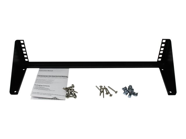 StarTech.com 2U Vertical Wall Mount Patch Panel Bracket - Steel Rack Mount Bracket w/Hardware for 19\" Network, Server and Data Equipment (RK219WALLV) - Mounting bracket - wall mountable - black - 2U - 19\" - for P/N: SV831DUSBUK