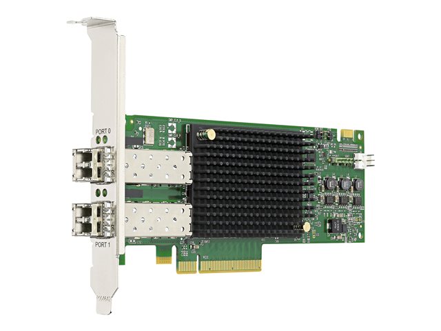 Emulex LPe31002 Gen 6 (16Gb), dual-port HBA (upgradeable to 32Gb) - Host bus adapter - PCIe 3.0 x8 - 16Gb Fibre Channel x 2