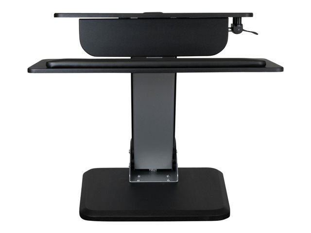 StarTech.com Height Adjustable Standing Desk Converter - Sit Stand Desk with One-finger Adjustment - Ergonomic Desk (ARMSTS) - Mounting kit (clamp plate, keyboard tray, pneumatic arm, base, keyboard tray backing, workstation, mounting pillar, small pressure pads (keyboard tray), circular pressure pads (base), back plate (keyboard)) - for LCD display / PC equipment - steel - black, silver - screen size: 12\"-30\" - desktop - for P/N: ARMPIVOTB, ARMPIVOTHD, ARMPIVOTV2, LTRISERP, MONSTADJD, MONSTADJDL, MONSTADQI