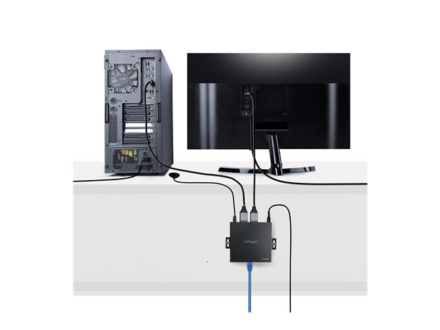 StarTech.com 4K HDMI Extender Over CAT5/CAT6 Cable, 4K 60Hz HDR Video Extender, Up to 230ft (70m), HDMI Over Ethernet Cable, S/PDIF Audio Out, HDMI Transmitter and Receiver Kit - Local Video Out, Power Over Cable (4K70IC-EXTEND-HDMI) - Video/audio/in
