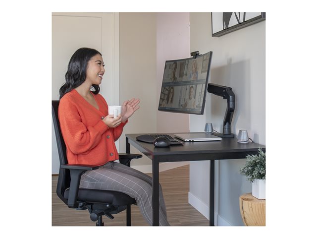 Ergotron HX - Mounting kit (articulating arm, desk clamp mount, extender arm, grommet mount, pivot) - Constant Force Technology - for LCD display/ curved LCD display - matte black - screen size: up to 49\"