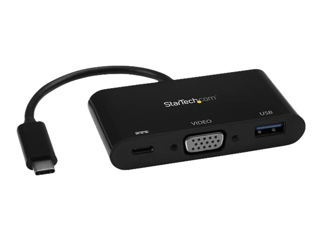 StarTech.com USB-C VGA Multiport Adapter - USB-A Port - with Power Delivery (USB PD) - USB C Adapter Converter - USB C Dongle (CDP2VGAUACP) - Docking station - USB-C / Thunderbolt 3 - VGA