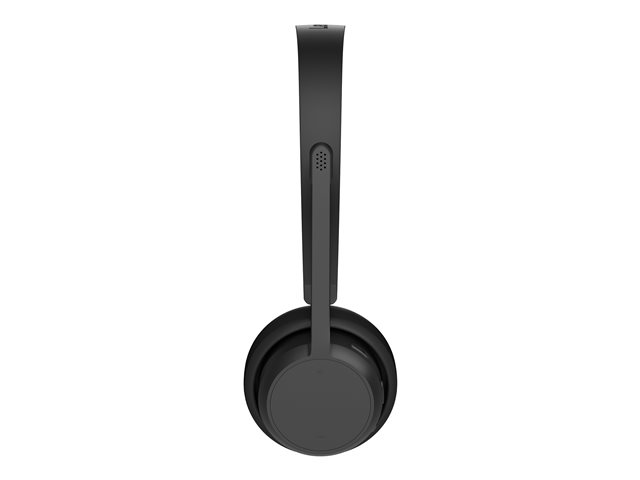 Lenovo - Headphones with mic - on-ear - wireless - black