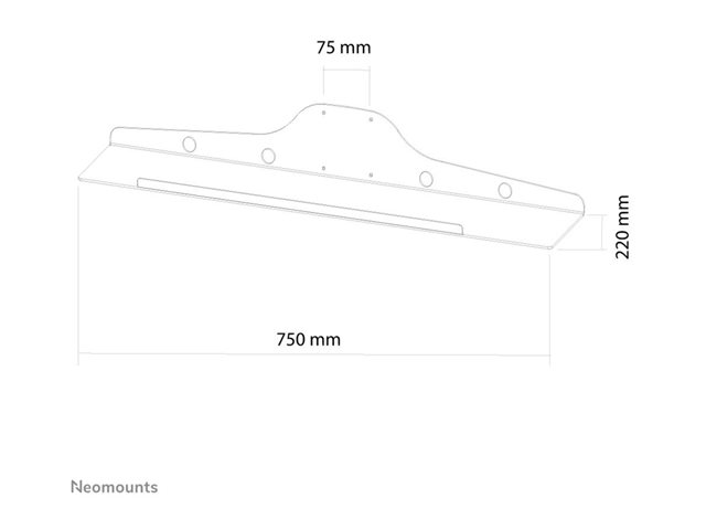 Neomounts KEYB-V100 - Mounting component (shelf) - for keyboard / mouse - silver - mounting interface: 75 x 75 mm