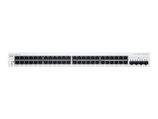 Cisco Business 220 Series CBS220-48T-4X - Switch - smart - 48 x 10/100/1000 + 4 x 10 Gigabit SFP+ (uplink) - rack-mountable