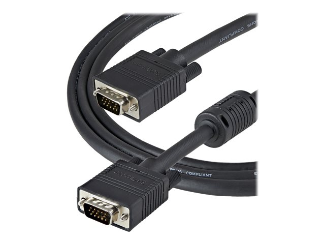 StarTech.com 1m Coax High Resolution Monitor VGA Cable HD15 M/M - VGA cable - HD-15 (VGA) (M) to HD-15 (VGA) (M) - 1 m - molded, thumbscrews - black