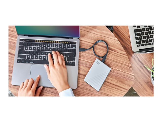 WD My Passport Ultra for Mac WDBPMV0050BSL - Hard drive - encrypted - 5 TB - external (portable) - USB 3.1 (USB-C connector) - 256-bit AES - silver