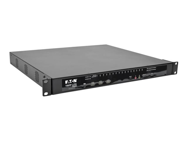 Eaton Tripp Lite series 16-Port KVM Switch Cat5 Over IP 1 Local 4 Remote User 1U TAA GSA - KVM switch - CAT5 - 16 x KVM port(s) - 1 local user - 4 IP users - desktop - TAA Compliant