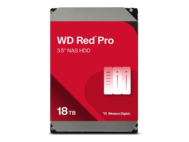 WD Red Pro WD181KFGX - Hard drive - 18 TB - internal - 3.5\" - SATA 6Gb/s - 7200 rpm - buffer: 512 MB