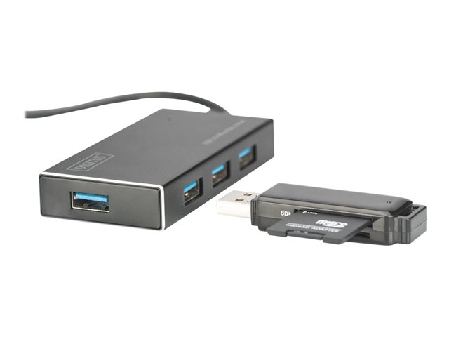 USB 3.0 OFFICE HUB 4-PORT INCL. 5V/2A POWER SUPPLY ALU