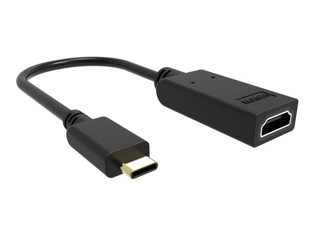VISION Professional installation-grade USB-C to HDMI adapter - LIFETIME WARRANTY - plugs into USB-C and has full-sized HDMI socket - maximum resolution 4K 30 Hz - USB-C 3.1 (M) to HDMI (F) - driver built into adaptor - black