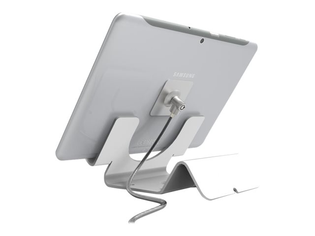 Compulocks Universal Tablet Holder with Keyed Cable Lock - Stand - for tablet - lockable - high-grade aluminium - white - surface mountable