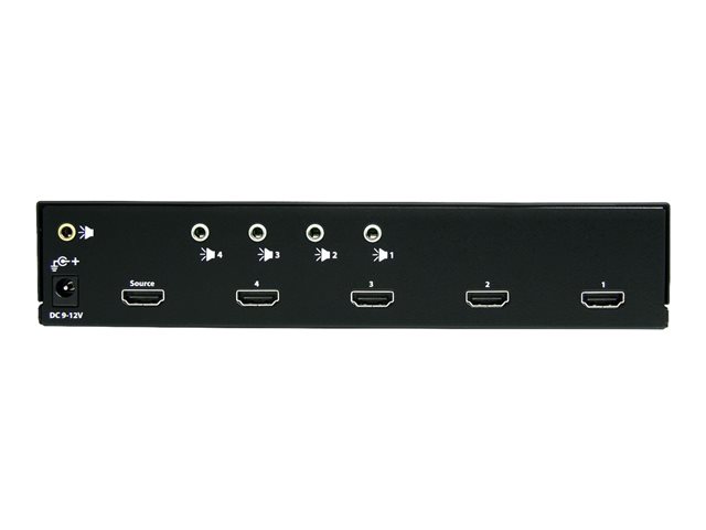 StarTech.com HDMI Splitter 1 In 4 Out - 1080p - 4 Port -Mounting Brackets - 1.3 Audio - HDMI Multi Port - HDMI Audio Splitter (ST124HDMI2) - Video splitter - 4 x HDMI + 4 x audio - desktop - for P/N: SVA12M2NEUA, SVA12M5NA