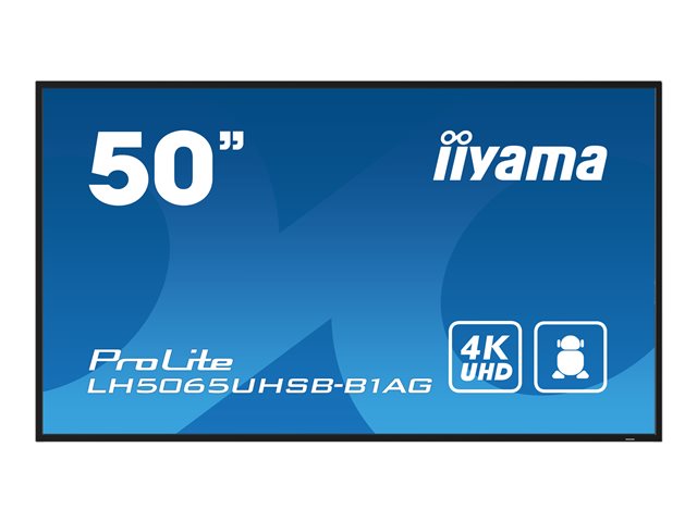 iiyama ProLite LH5065UHSB-B1AG - 50\" Diagonal Class (49.5\" viewable) LED-backlit LCD display - digital signage - Android - 4K UHD (2160p) 3840 x 2160 - black