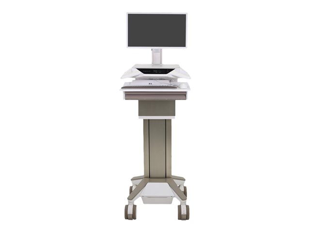 Ergotron CareFit Pro - Cart - Constant Force lift - for LCD display / PC equipment - medical - white, warm grey - screen size: up to 27\" - 320 Wh - lithium iron phosphate - TAA Compliant