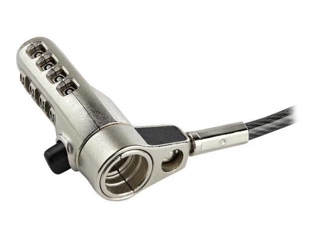 StarTech.com 6.5' (2m) 3-in-1 Universal Laptop Cable Lock, 4-Digit Combination Laptop/Desktop Security Cable Lock Compatible w/ K-Slot, Nano & Wedge Slot Computer, Anti-Theft Steel Cable - Universal Laptop Lock - Security cable lock - 2 m