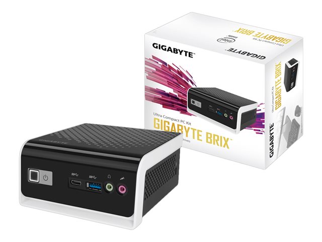 Gigabyte BRIX GB-BLCE-4000C (rev. 1.0) - Barebone - Ultra Compact PC Kit 1 x Celeron N4000 / up to 2.6 GHz - RAM 0 GB - UHD Graphics 600 - Gigabit Ethernet